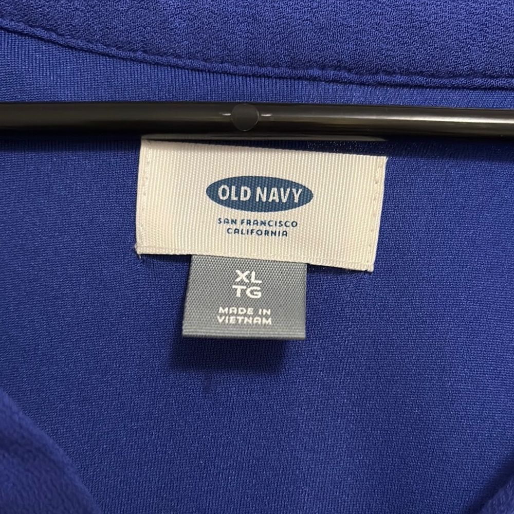 Old Navy Blue 3/4 Sleeve Pleated Dress - Picture 2 of 5